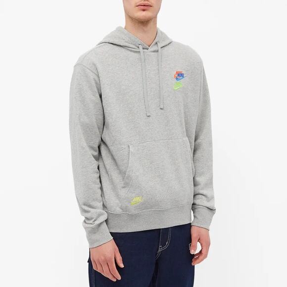 NEW Nike Multi Swoosh Hoodie Men’s Gray Pullover Size S DD4666‑063 Sweatshirt - Picture 4 of 9